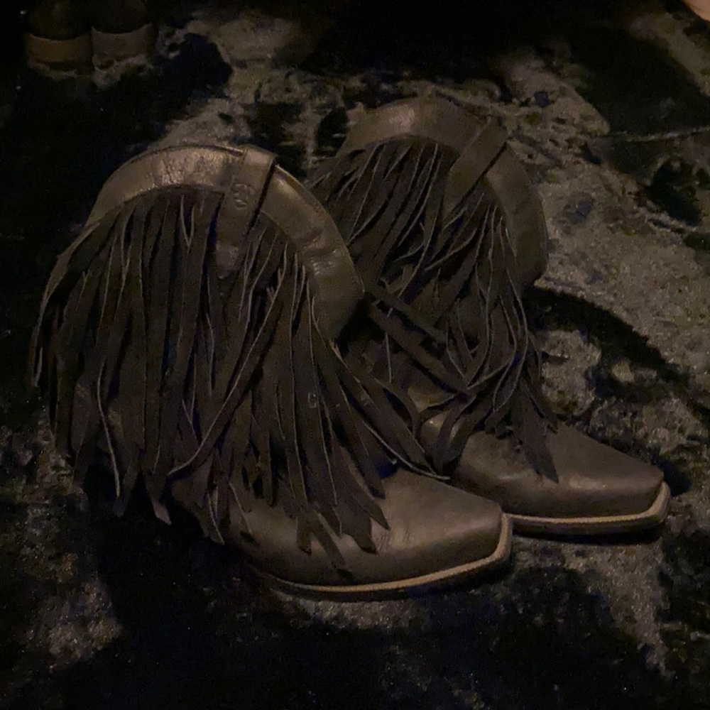 Ariat Black Fringe Cowboy Boots